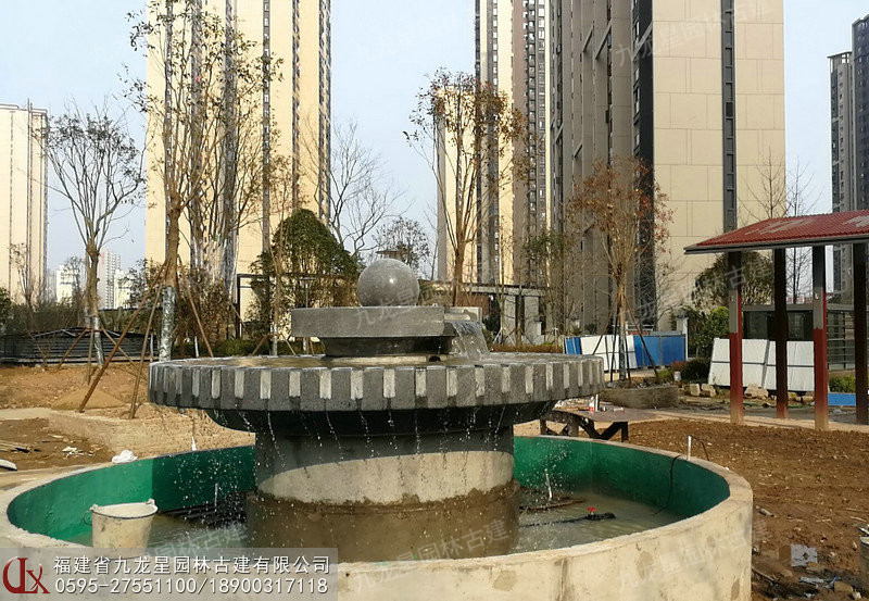 石雕風水球噴泉
