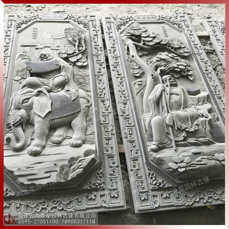 石雕十八羅漢浮雕圖片